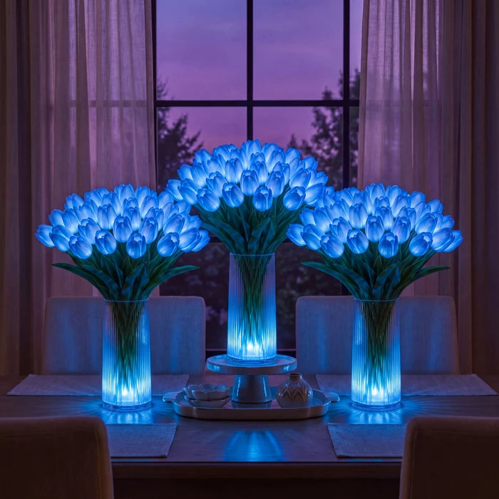 LED Tulip Bouquet Lamp – Glowing Artificial Tulips with Warm Ambient Light