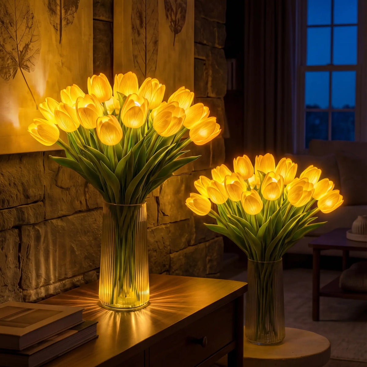 LED Tulip Bouquet Lamp – Glowing Artificial Tulips with Warm Ambient Light