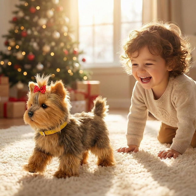 Realistic Interactive Yorkshire Terrier Robot Puppy – Walking & Barking Electronic Pet Toy 1