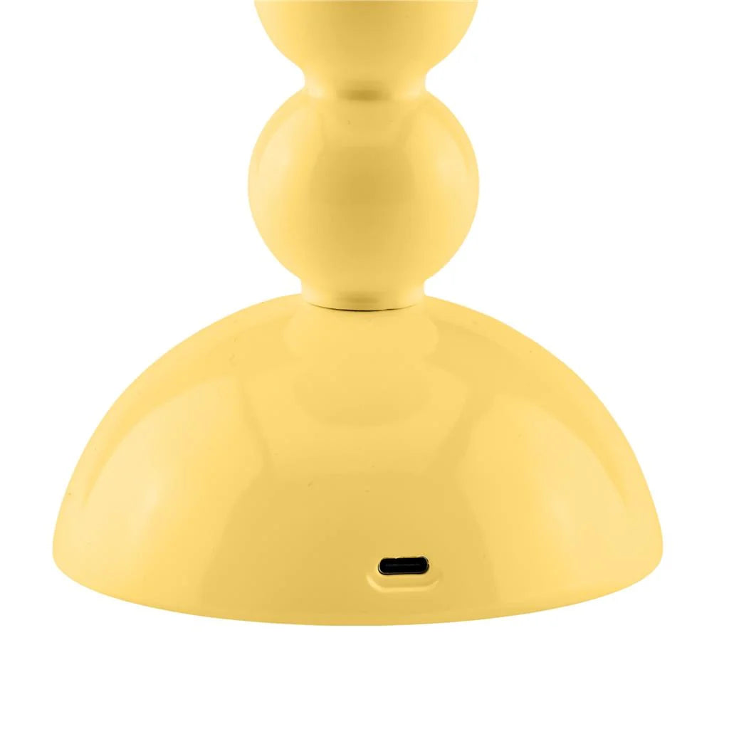 Rechargeable Bobbin-Shaped LED Lamp with Adjustable Brightness, Buttercream Finish 2