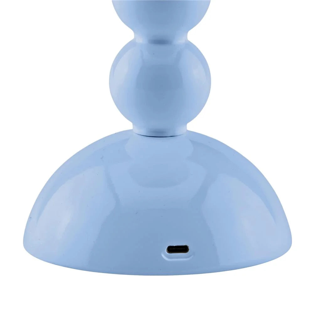 Rechargeable LED Lamp - Bobbin Design with Adjustable Brightness, Pale Denim Finish 2