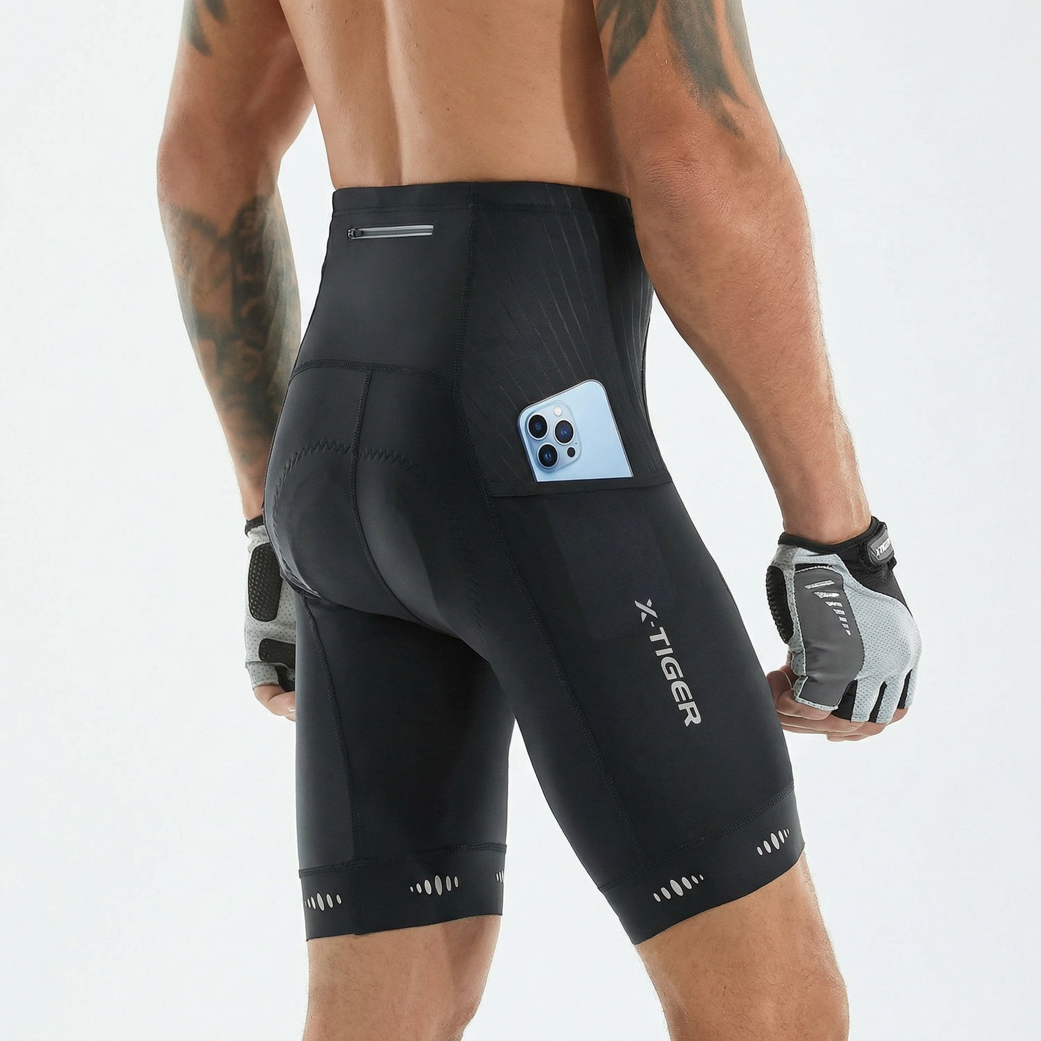 Men's Cycling Shorts – Gel Padding with Grip Legs and Reflective Trim