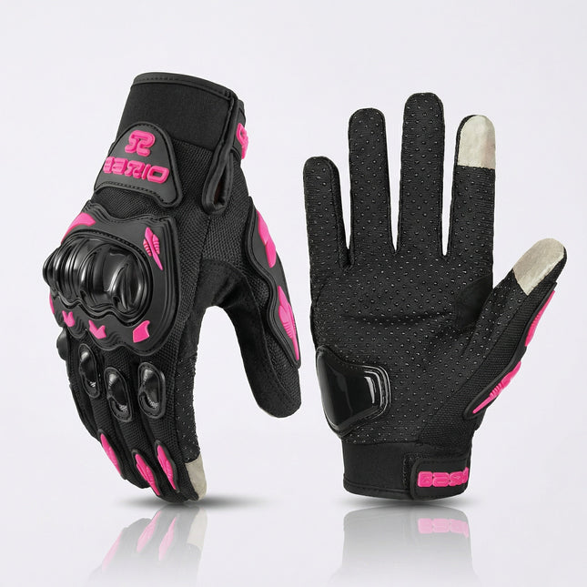 Women’s Motorcycle Gloves – Breathable Mesh, Touchscreen Fingertips & Knuckle Guard