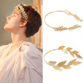 Retro Gouden Haarband Dames met Bladmotief, Tiara Stijl voor Bruiloften en Feesten 0