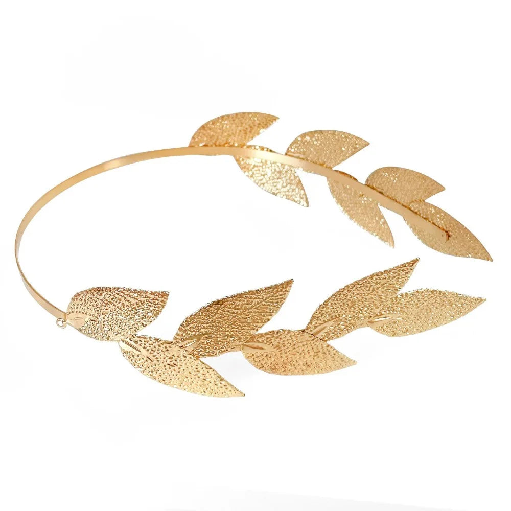 Retro Gouden Haarband Dames met Bladmotief, Tiara Stijl voor Bruiloften en Feesten 6