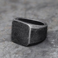 Retro Simple Plain Stainless Steel Square Ring 0