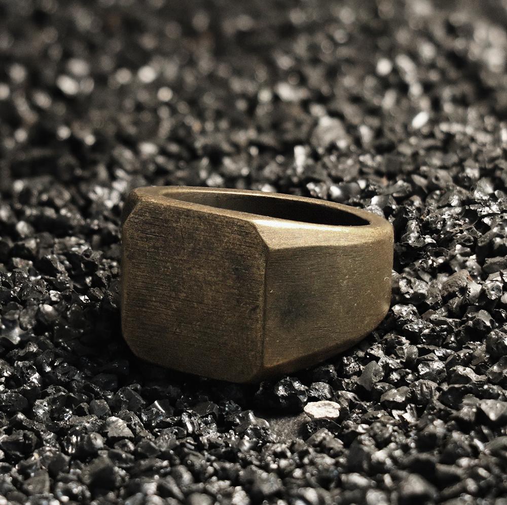 Retro Simple Plain Stainless Steel Square Ring 6