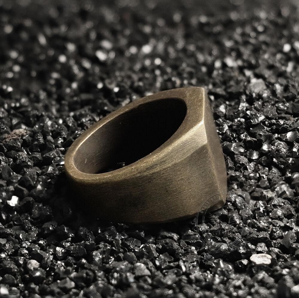 Retro Simple Plain Stainless Steel Square Ring 7