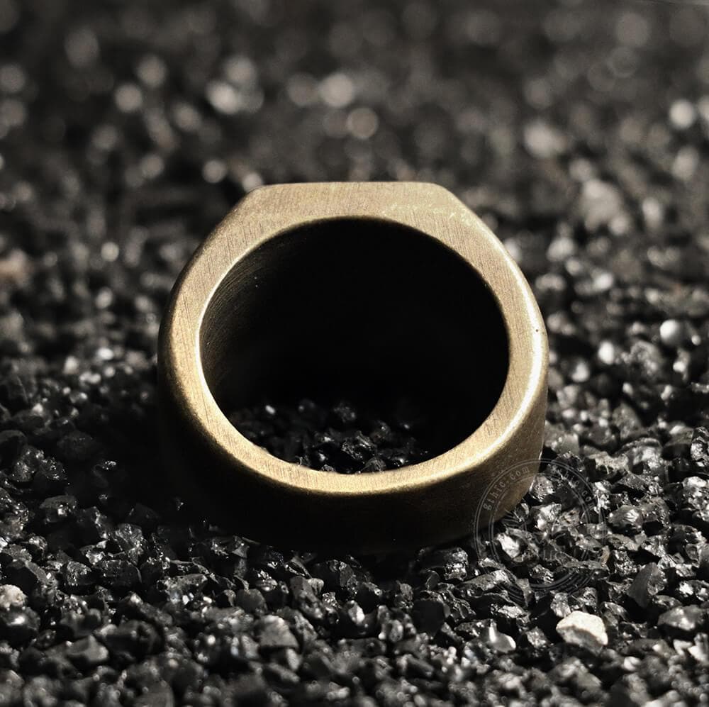 Retro Simple Plain Stainless Steel Square Ring 8
