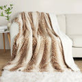 Reversible Plush Blanket with Deer Motif, Soft Faux Fur, 100% Polyester 0