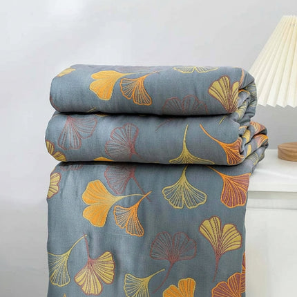 Reversible Throw Blanket Elegant Leaf Pattern Cozy Decor 2