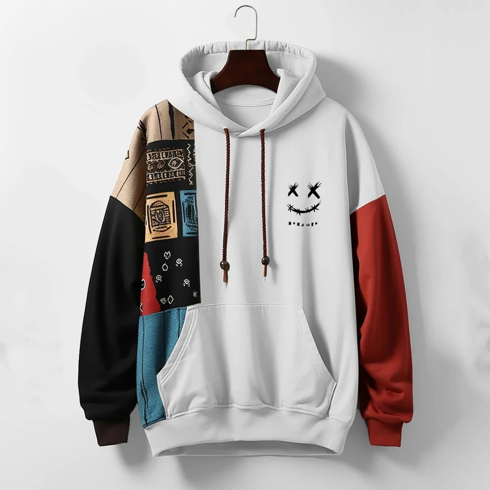 Riot Contrast Hoodie for Men – Premium Cotton Blend, Adjustable Drawstrings, Vibrant Pattern 2