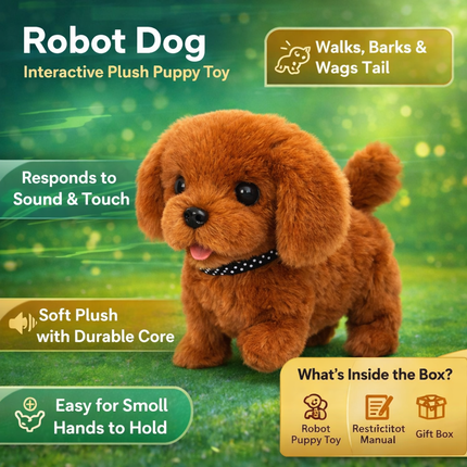 Robot Dog Interactive Plush Puppy Toy Walking Barking Tail Wagging 3