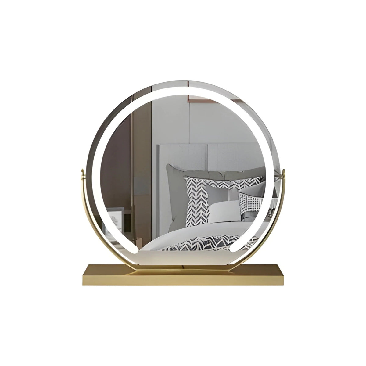 Lighted makeup mirror