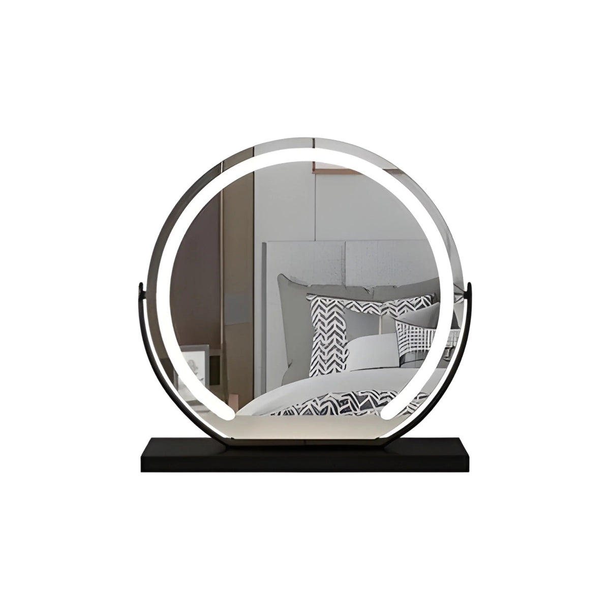 Lighted makeup mirror