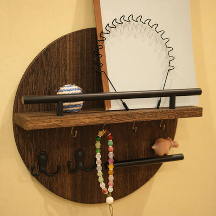 Round Wooden Key Holder | Stylish & Eco-Friendly Wall Organiser 2