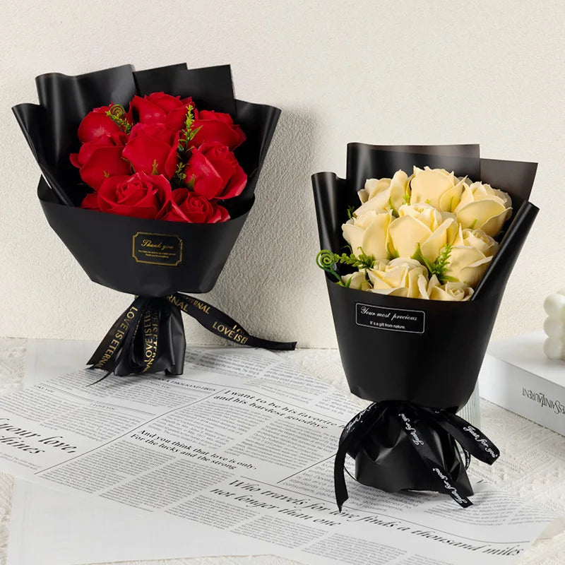 Handmade Rose Soap Flower Bouquet – Elegant Long-Lasting Decorative Arrangement