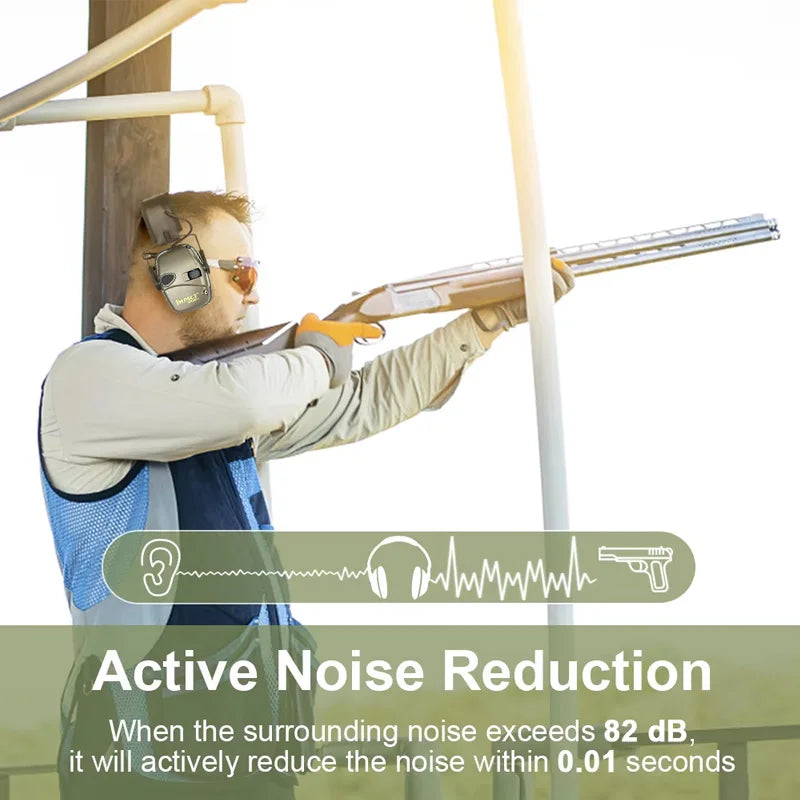 Protection auditive électronique – Réduction du bruit de 23 dB avec microphones doubles et volume réglable