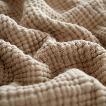 Checkered Cotton Throw Blanket with Jacquard Weave, Fringe Detailing and Timeless Soft Comfort