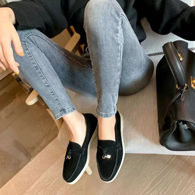 Mocassins en daim Jasmijn avec détail élégant à boucle et confort toute la journée
