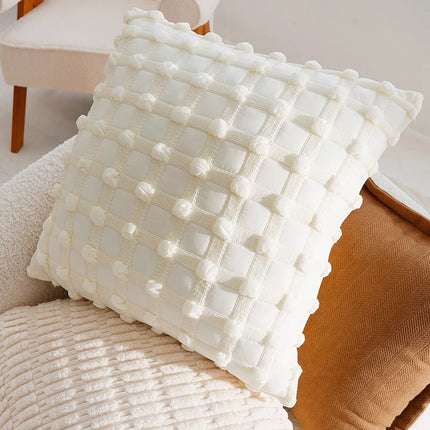 Brown Cushion Cover with Moroccan Tufting, Fringe Detailing and Modern Boho Style Comfort