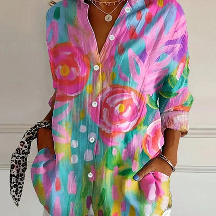 Women’s Printed Blouse | Vibrant Colors, Flattering Comfortable Fit