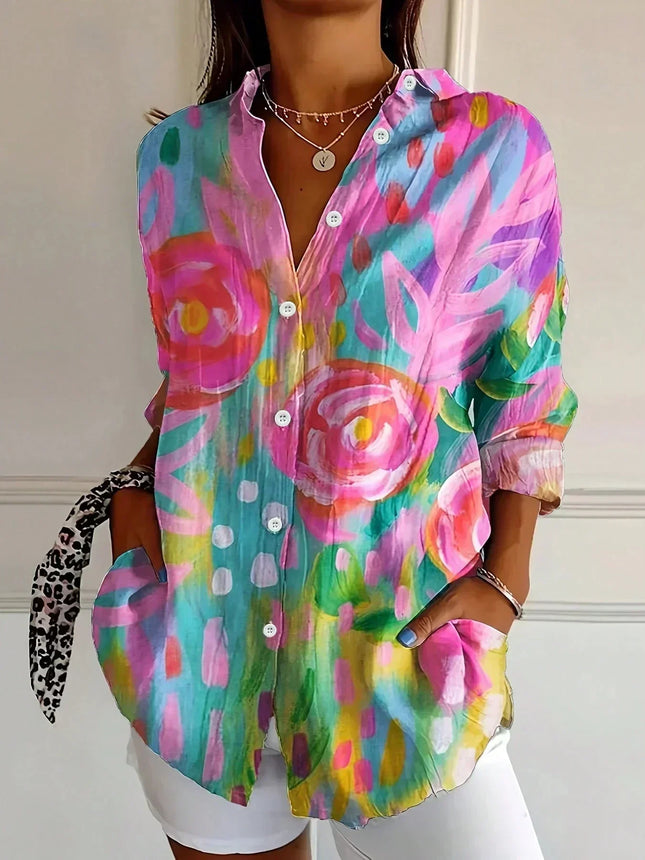 Women’s Printed Blouse | Vibrant Colors, Flattering Comfortable Fit