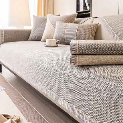 Sofa Cover – Breathable Cotton-Linen Blend, Non-Slip Backing & Modular Fit