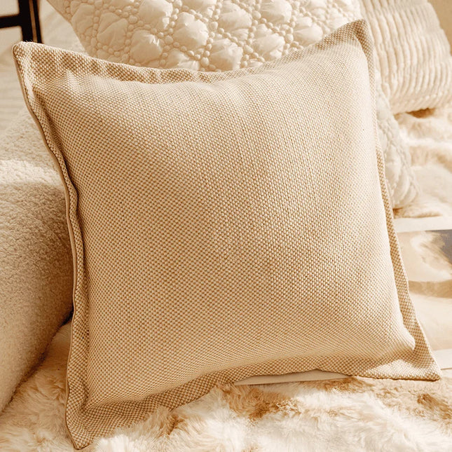 Brown Cushion Cover with Moroccan Tufting, Fringe Detailing and Modern Boho Style Comfort