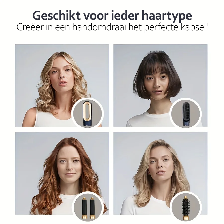 Styler cheveux 5-en-1 – Outil puissant de 1000W avec technologie ionique et accessoires polyvalents