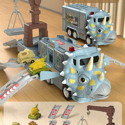 Dinosaur Adventure Toy – Realistic T-Rex & Triceratops Figures with Light and Sound Effects