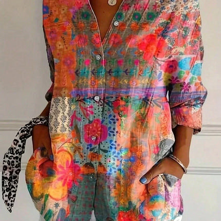 Women’s Printed Blouse | Vibrant Colors, Flattering Comfortable Fit