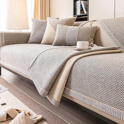 Sofa Cover – Breathable Cotton-Linen Blend, Non-Slip Backing & Modular Fit