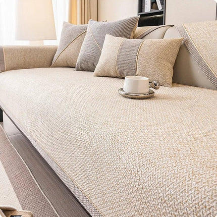Sofa Cover – Breathable Cotton-Linen Blend, Non-Slip Backing & Modular Fit