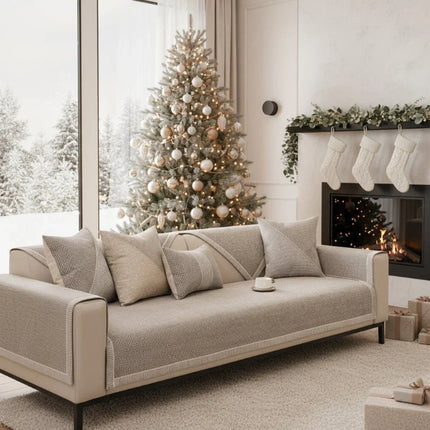 Sofa Cover – Breathable Cotton-Linen Blend, Non-Slip Backing & Modular Fit