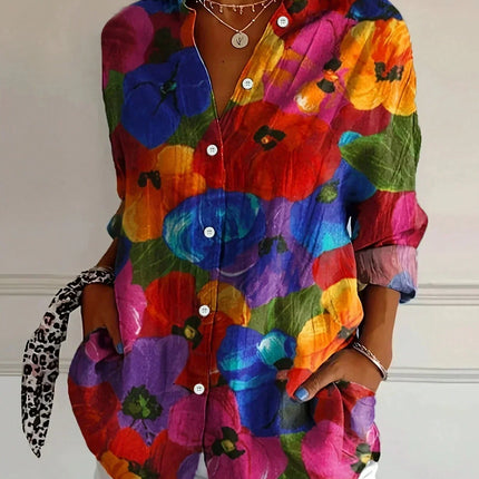 Women’s Printed Blouse | Vibrant Colors, Flattering Comfortable Fit