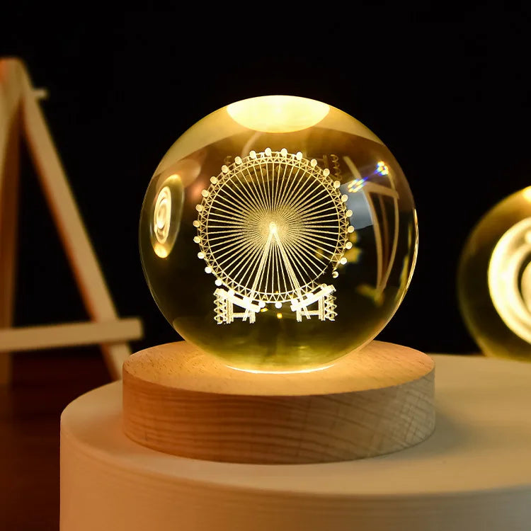 MagicGlow – USB Natbordslampe Kugle med Blødt Stemningslys