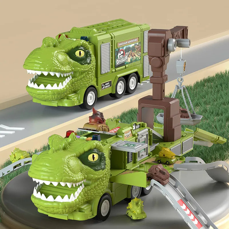 Dinosaur Adventure Toy – Realistic T-Rex & Triceratops Figures with Light and Sound Effects