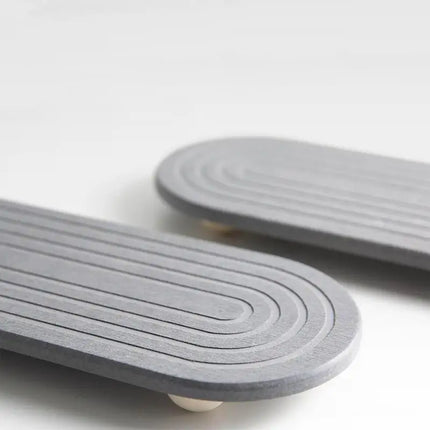 Water-Absorbing Tray with Wooden Feet for Clean and Stylish Bathroom and Kitchen Surfaces