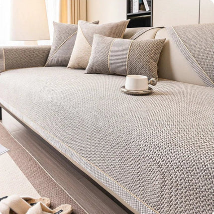 Sofa Cover – Breathable Cotton-Linen Blend, Non-Slip Backing & Modular Fit