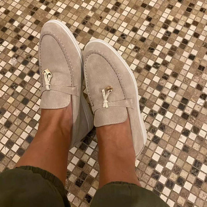 Mocassins en daim Jasmijn avec détail élégant à boucle et confort toute la journée