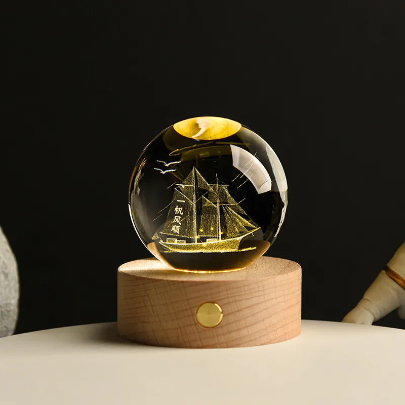 MagicGlow – USB Natbordslampe Kugle med Blødt Stemningslys