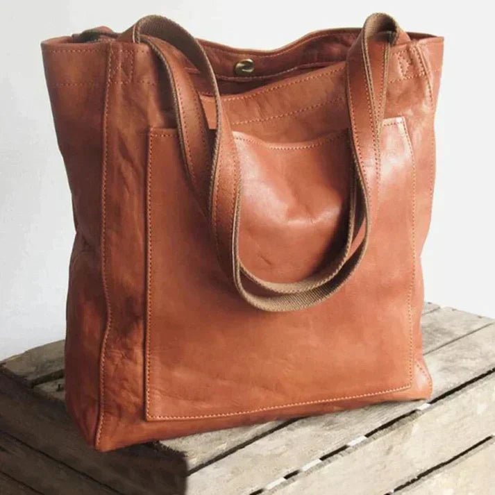 Sac fourre-tout à épaule – Organisateur aspect cuir, fermeture sécurisée et bretelles souples