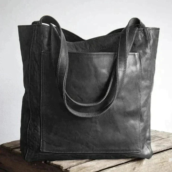 Sac fourre-tout à épaule – Organisateur aspect cuir, fermeture sécurisée et bretelles souples