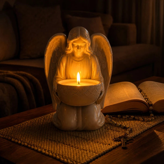 Angel Candle Holder – Curved Tabletop Figure with a Smooth Polished Finish