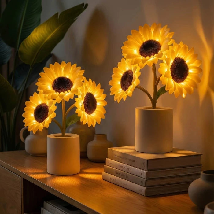 Sunflower Table Lamp – Decorative Flower Lamp with a Warm Gold Glow
