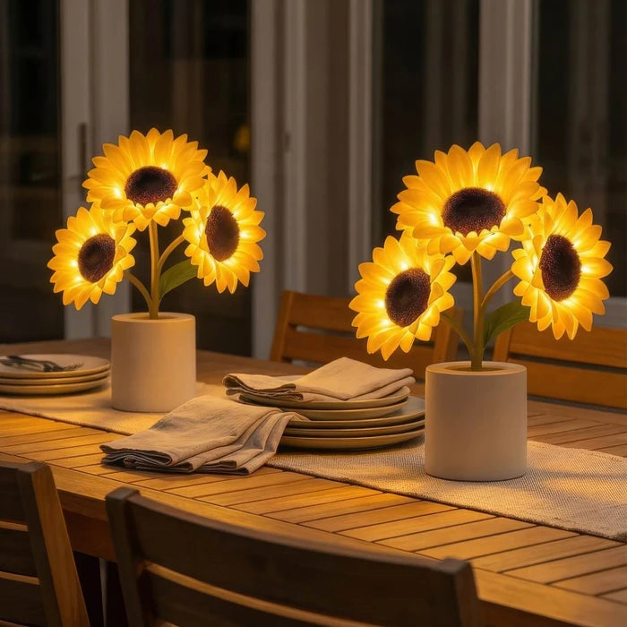Sunflower Table Lamp – Decorative Flower Lamp with a Warm Gold Glow