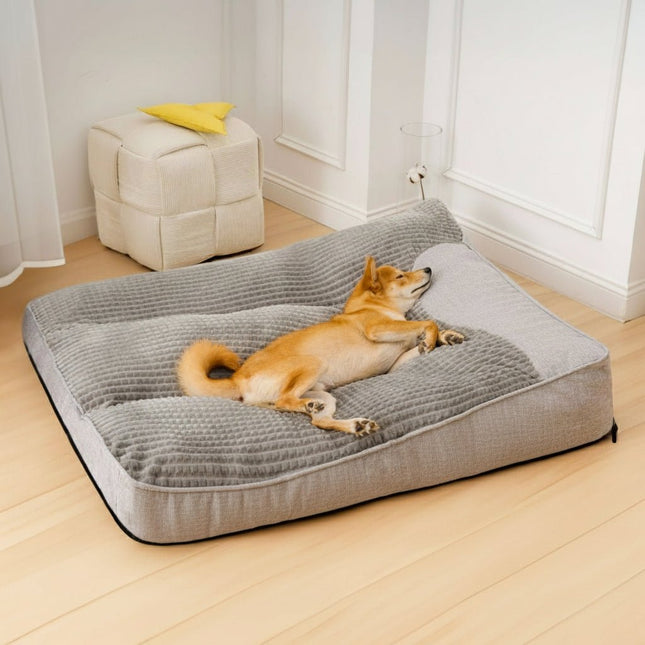 Dog Bed – Large Scratch-Resistant Design, Raised Bolsters & Removable Cover