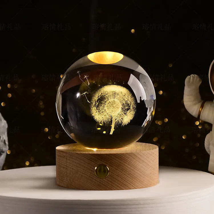 MagicGlow – USB Natbordslampe Kugle med Blødt Stemningslys