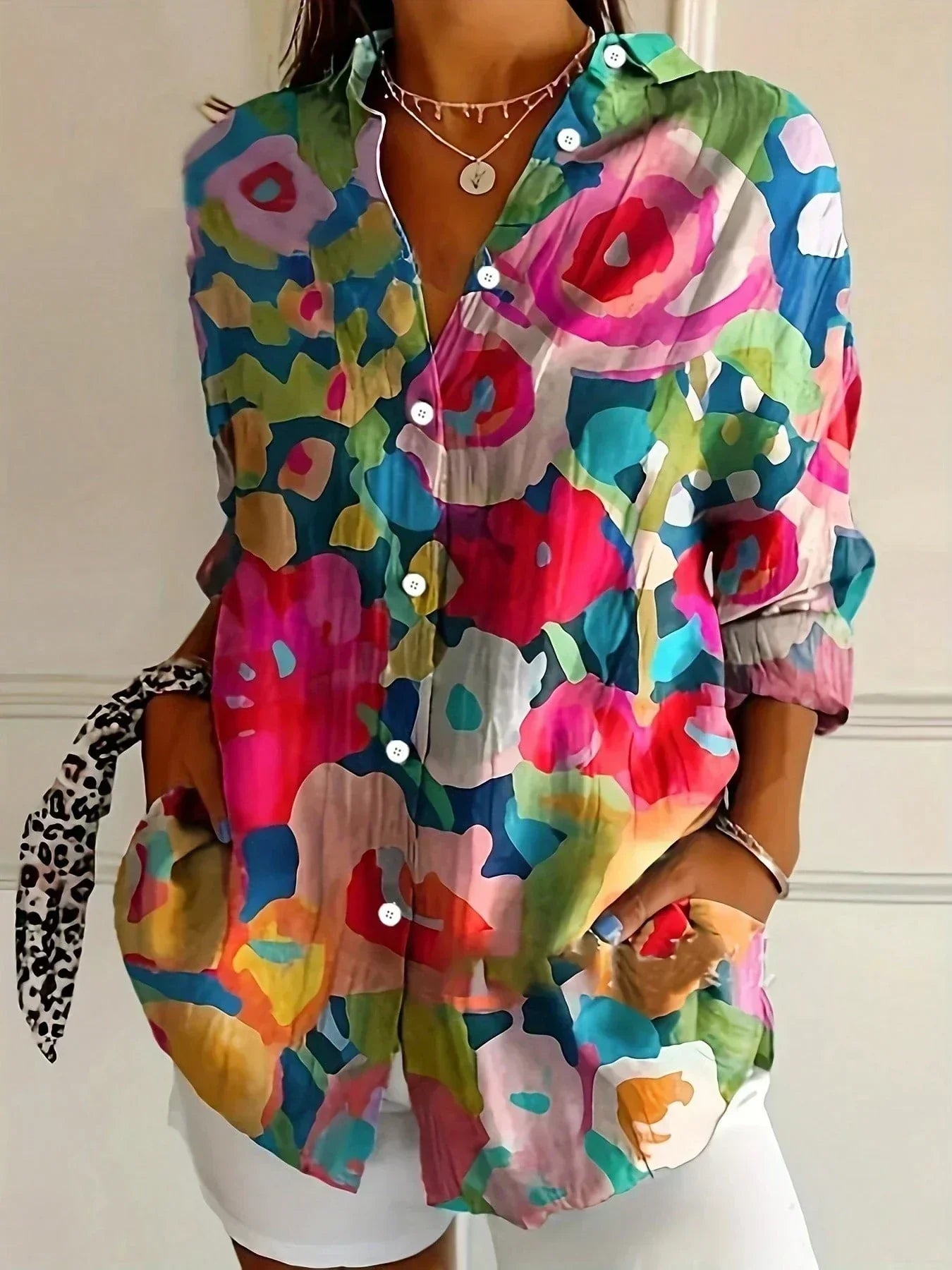 Women’s Printed Blouse | Vibrant Colors, Flattering Comfortable Fit